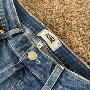 PAIGE Amber Raw Hem Straight Leg Ankle Jeans Women's Size 28 City-Chic Modern